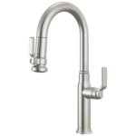 Brizo Faircroft Pull-Down Prep Faucet with Arc Spout in Brilliance® Stainless with Industrial Lever handle, 63948LF-SSLHP--HLK048-SS