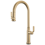 Brizo Faircroft SmartTouch® Pull-Down Faucet with Arc Spout in Brilliance® Luxe Gold® with Industrial Lever handle, 64048LF-GLLHP--HLK048-GL