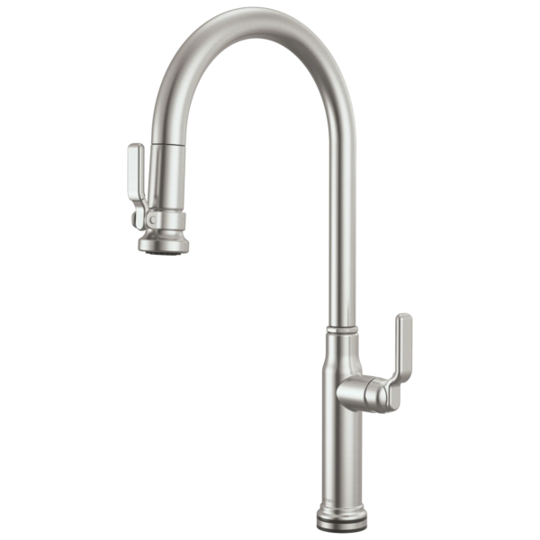 Brizo Faircroft SmartTouch® Pull-Down Faucet with Arc Spout in Brilliance® Stainless with Industrial Lever handle, 64048LF-SSLHP--HLK048-SS