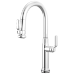 Brizo Faircroft SmartTouch® Pull-Down Prep Faucet with Arc Spout in Polished Chrome with Industrial Lever handle, 64948LF-PCLHP--HLK048-PC