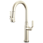 Brizo Faircroft SmartTouch® Pull-Down Prep Faucet with Arc Spout in Brilliance® Polished Nickel with Industrial Lever handle, 64948LF-PNLHP--HLK048-PN