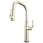 Brizo Faircroft SmartTouch® Pull-Down Prep Faucet with Angled Spout in Brilliance® Polished Nickel with Industrial Lever handle, 64949LF-PNLHP--HLK048-PN
