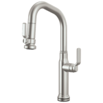 Brizo Faircroft SmartTouch® Pull-Down Prep Faucet with Angled Spout in Brilliance® Stainless with Industrial Lever handle, 64949LF-SSLHP--HLK048-SS