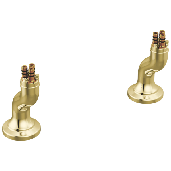 Brizo Faircroft Deck Mount Riser - Angled in Unlacquered Brass, T70949-ULB, one pair