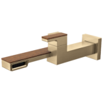 Frank Lloyd Wright wall mount bathroom faucet in Brilliance® Luxe Gold® / Wood