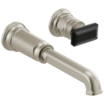 Brizo Invari wall faucet in Brilliance® Luxe Nickel® with Black Crystal Knob