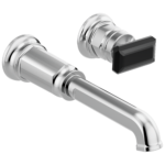 Brizo Invari wall faucet in Polished Chrome with Black Crystal Knob