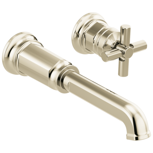 Brizo Invari wall faucet in Brilliance® Polished Nickel with Cross
