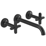 Brizo Jason Wu wall mount faucet in Matte Black with Cross handles