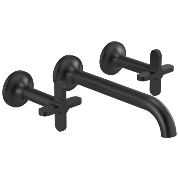Brizo Jason Wu wall mount faucet in Matte Black with Cross handles