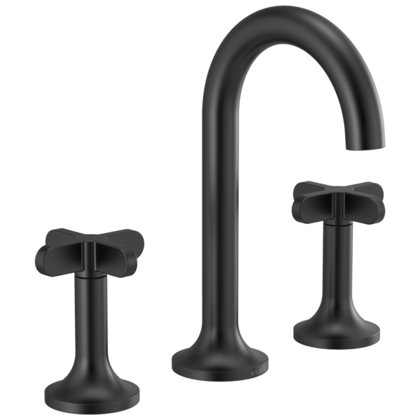 Brizo widespread faucet in Matte Black with High Cross handles