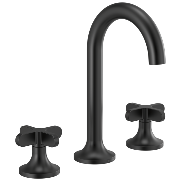 Brizo widespread faucet in Matte Black with Low Cross handles