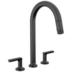 Brizo Kintsu Widespread Pull-Down Faucet with Arc Spout in Matte Black with Pull-Down Lever handle, 62506LF-BLLHP--HK006-BL