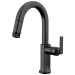 Brizo Kintsu Pull-Down Prep Faucet with Arc Spout in Matte Black with Lever handle, 63906LF-BLLHP--HLK006-BL