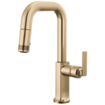 Brizo Kintsu Pull-Down Prep Faucet with Square Spout in Lumicoat® Luxe Gold® with Lever handle, 63907LF-GLLHP-L--HLK006-GL-L