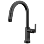 Brizo Kintsu SmartTouch® Pull-Down Faucet with Arc Spout in Matte Black with Lever handle, 64006LF-BLLHP--HLK006-BL