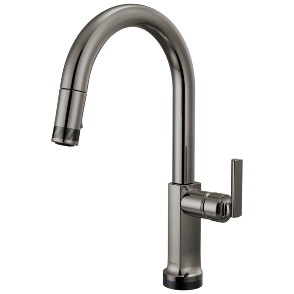 Brizo Kintsu SmartTouch® Pull-Down Faucet with Arc Spout in Lumicoat® Black Onyx with Lever handle, 64006LF-BNXLHP-L--HLK006-BNX-L