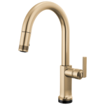 Brizo Kintsu SmartTouch® Pull-Down Faucet with Arc Spout in Lumicoat® Luxe Gold® with Lever handle, 64006LF-GLLHP-L--HLK006-GL-L