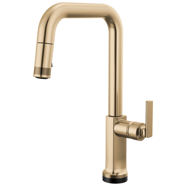 Brizo Kintsu SmartTouch® Pull-Down Faucet with Square Spout in Lumicoat® Luxe Gold® with Lever handle, 64007LF-GLLHP-L--HLK006-GL-L
