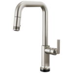 Brizo Kintsu SmartTouch® Pull-Down Faucet with Square Spout in Lumicoat® Stainless with Lever handle, 64007LF-SSLHP-L--HLK006-SS-L
