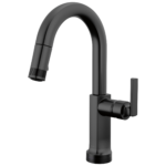 Brizo Kintsu SmartTouch® Pull-Down Prep Faucet with Arc Spout in Matte Black with Lever handle, 64906LF-BLLHP--HLK006-BL