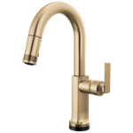 Brizo Kintsu SmartTouch® Pull-Down Prep Faucet with Arc Spout in Lumicoat® Luxe Gold® with Lever handle, 64906LF-GLLHP-L--HLK006-GL-L
