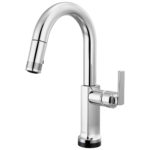 Brizo Kintsu SmartTouch® Pull-Down Prep Faucet with Arc Spout in Lumicoat® Polished Chrome with Lever handle, 64906LF-PCLHP-L--HLK006-PC-L