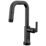 Brizo Kintsu SmartTouch® Pull-Down Prep Faucet with Square Spout in Matte Black with Lever handle, 64907LF-BLLHP--HLK006-BL