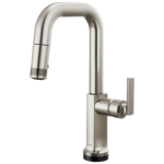 Brizo Kintsu SmartTouch® Pull-Down Prep Faucet with Square Spout in Lumicoat® Stainless with Lever handle, 64907LF-SSLHP-L--HLK006-SS-L