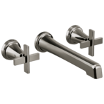 Brizo Levoir wall faucet in Brilliance® Black Onyx with Cross handles