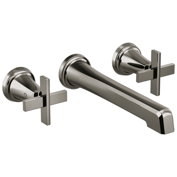 Brizo Levoir wall faucet in Brilliance® Black Onyx with Cross handles