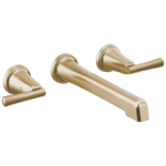 Brizo Levoir wall faucet in Brilliance® Luxe Gold® with Lever handles