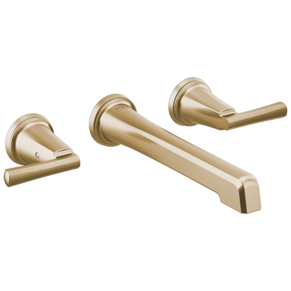 Brizo Levoir wall faucet in Brilliance® Luxe Gold® with Lever handles