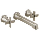 Brizo Levoir wall faucet in Brilliance® Luxe Nickel® with Cross handles