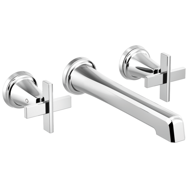 Brizo Levoir wall faucet in Polished Chrome with Cross handles
