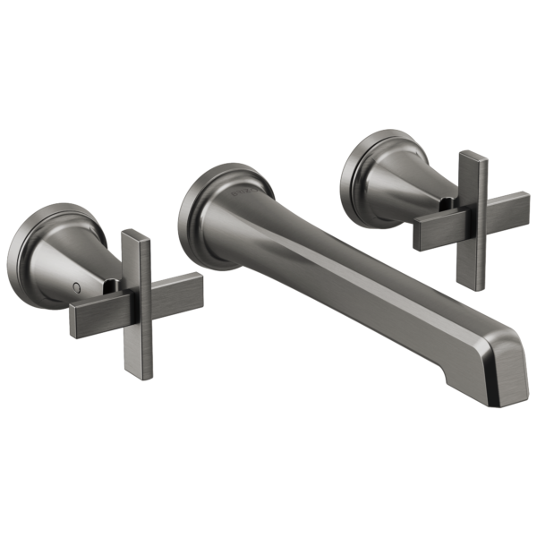 Brizo Levoir wall faucet in Brilliance® Luxe Steel® with Cross handles