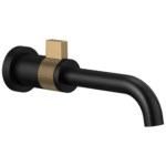 Brizo Litze wall mount faucet in Matte Black / Brilliance® Luxe Gold®