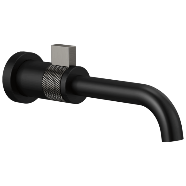 Brizo Litze wall mount faucet in Matte Black / Brilliance® Luxe Steel®