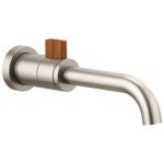 Brizo Litze wall mount faucet in Brilliance® Luxe Nickel® / Wood