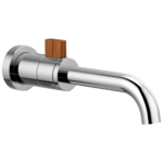Brizo Litze wall mount faucet in Polished Chrome / Wood