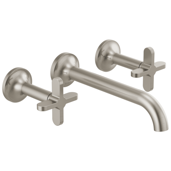 Brizo Odin wall mount faucet in Brilliance® Brushed Nickel with Cross handles