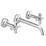 Brizo Odin wall mount faucet in Polished Chrome with Cross handles