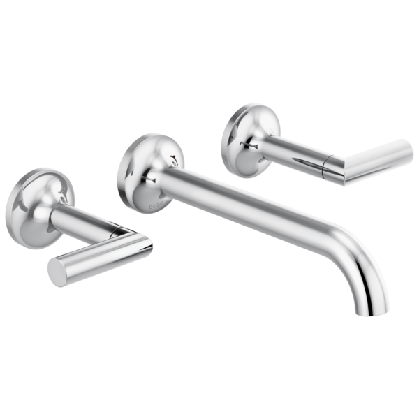 Brizo Odin wall mount faucet in Polished Chrome with Lever handles