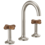 Brizo widespread faucet in Brilliance® Brushed Nickel with High Wood Cross handles