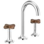 Brizo Odin widespread faucet in Polished Chrome with High Wood Cross handles