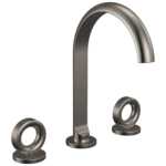 Brizo Roccesco Arc widespread faucet in Brilliance® Black Onyx with Knob handles