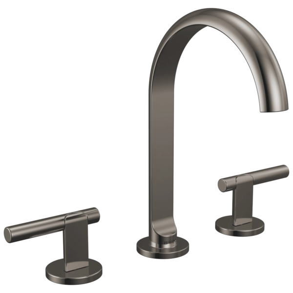 Brizo Roccesco Arc widespread faucet in Brilliance® Black Onyx with Lever handles