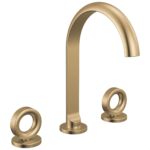 Brizo Roccesco Arc widespread faucet in Brilliance® Luxe Gold® with Knob handles