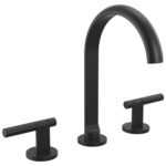 Brizo Roccesco Arc widespread faucet in Matte Black with Lever handles