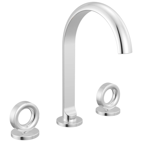 Brizo Roccesco Arc widespread faucet in Polished Chrome with Knob handles